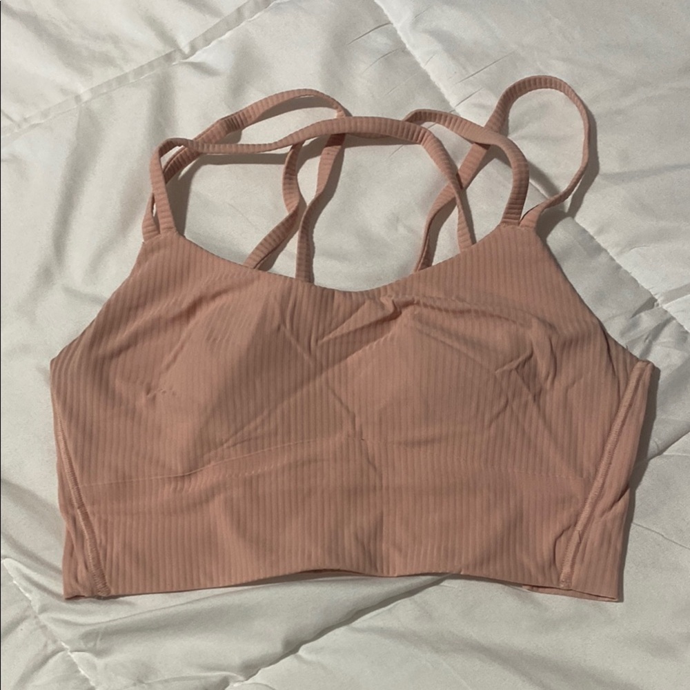 Women's Ribbed Strappy Bralette - Tan